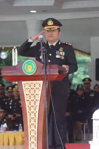 Kapolres Langkat Pimpin Upacara Peringatan HUT Bhayangkara ke-77