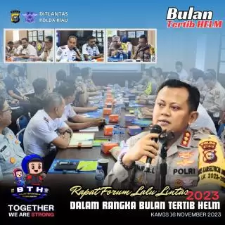 Pimpin Rapat Forum Lalu Lintas Sukseskan Program 'BTH', Ini Asa Dirlantas Polda Riau