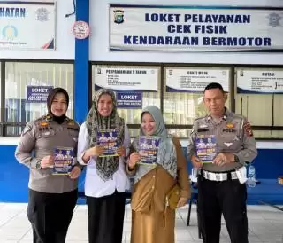 Polda Riau CS di Pelayanan Cek fisik, Ditlantas: Mari Masyarakat Wujudkan Pemilu Damai