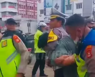 Pelaku Tabrak Lari Berhasil dibekuk Petugas Lalu Lintas saat Pengamanan VVIP