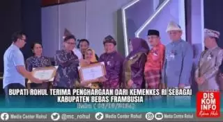 Bupati Rohul Terima Penghargaan Kemenkes RI 'Kabupaten Bebas Frambusia'