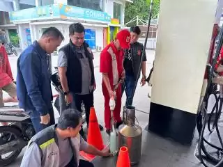 Sidak SPBU, Polresta Pekanbaru Pastikan BBM Tersedia Jelang Mudik Lebaran