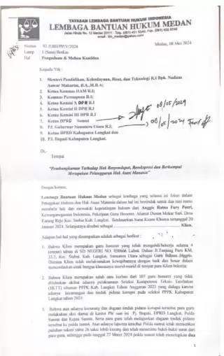 LBH Medan Laporkan Kepala Sekolah Pecat Guru SD Karena Suarakan Korupsi di Langkat