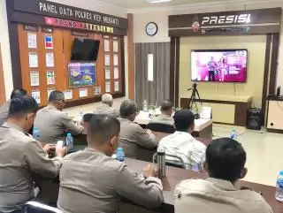 Polres Kepulauan Meranti Zoom Meeting Peresmian Gedung BPKB dan RS Bhayangkara Presisi Polda Riau