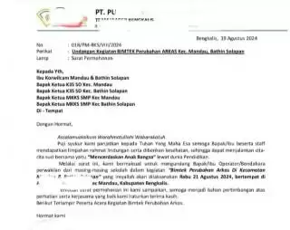 Penerbit Ini Tiba-tiba Sebar Undangan Bimtek ke Ketua K3S SD, MKKS SMP dan Korwilcam Mandau