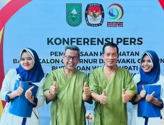 Paslon 'Bermanfaat' Tuntas Jalani Rankaian Tes Kesehatan di RSUD Arifin Achmad