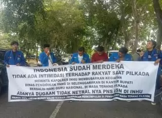 PC PMII Inhu Protes Ketidaknetralan Kegiatan Kadisdik di Masa Tenang