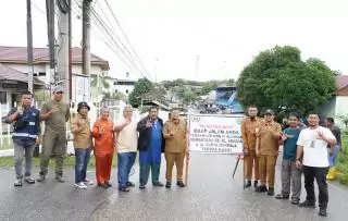 Camat Mandau Lihat Perbaikan Jalan Asrama Tribrata di Pematang Pudu
