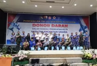 Lanud Roesmin Nurjadin dan PBBDD Pekanbaru Sinergi Gelar Donor Darah Jaga Ketersediaan