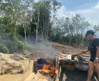 Polsek Singingi Tertibkan Aktivitas PETI di Kelurahan Muara Lembu