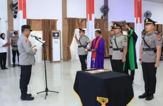 Sertijab Kapolsek Kempas dan Tembilahan, Kapolres Inhil Tekankan Profesionalisme dan Integritas