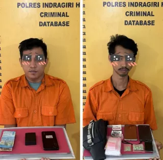 Polres Inhu Borgol Dua Pelaku Edarkan Pil Ekstasi 'Lolypop' 11,42 Gram