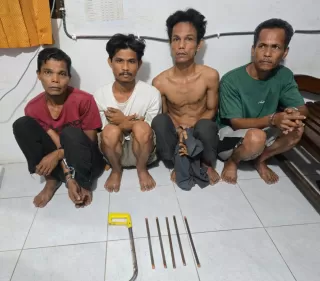 Curi Pipa Besi Production Line PT PHR, Empat Pria di Duri Diancam Pasal 363 KUHPidana