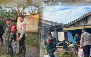 Bhabinkamtibmas dan Babinsa Gerak Cepat Pantau Desa Terdampak Banjir di Pantai Cermin