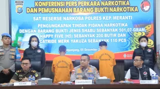 Polres Kepulauan Meranti Musnahkan Sabu 501, 07 Gram dan Happy Five 200 Butir