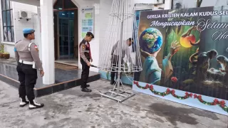 Polres Kepulauan Meranti Patroli di Gereja Jelang Natal 2025
