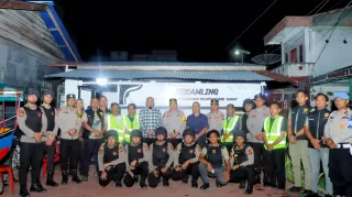 Tinjau Kesiapan Siskamling, Kapolres Meranti Bersama Tim Raga Pastikan Nataru Berjalan Kondusif