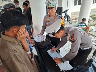 Patroli Sore di Jalan Pipa Air Bersih, Satlantas Polres Bengkalis Amankan 11 Motor Kenalpot Brong