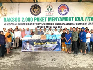 Ramadan Berbagi, Kemenimipas Sebar 2.000 Paket Sembako di Medan