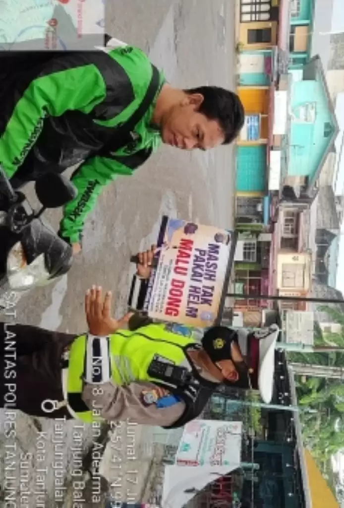 Polres Tanjungbalai Himbauan Pengendara Gunakan Helm SNI