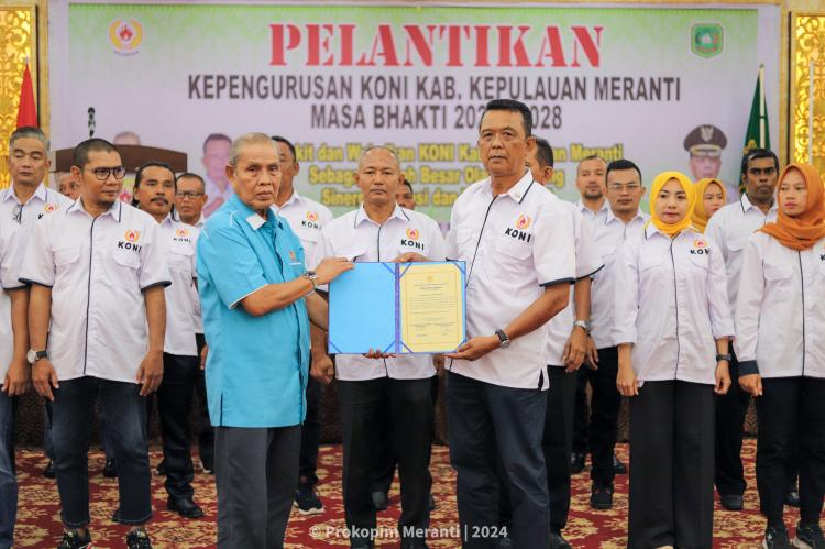 Resmi, KONI Kabupaten Kepulauan Meranti Masa Bhakti 2024-2028 Dilantik