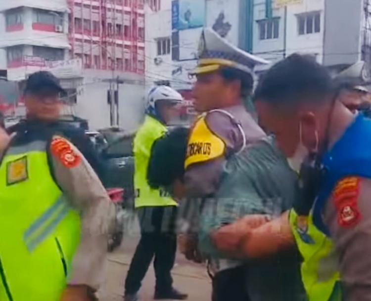 Pelaku Tabrak Lari Berhasil dibekuk Petugas Lalu Lintas saat Pengamanan VVIP