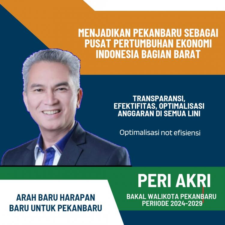 Mengenal Peri Akri, Bacalon Walikota Pekanbaru dan Pilar Fokusnya