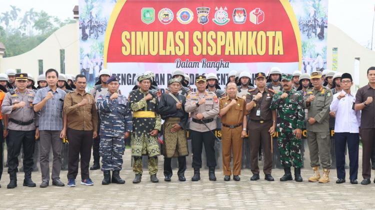 Polres Kepulauan Meranti Gelar Simulasi Sispamkota Jelang Pilkada Serentak 2024