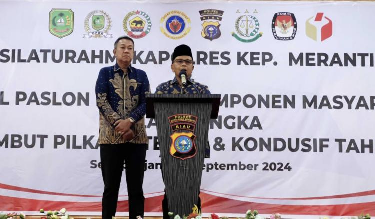 Silaturahmi Dengan Kapolres Kepulauan Meranti, Ini Harapan Paslon 'Berazam'