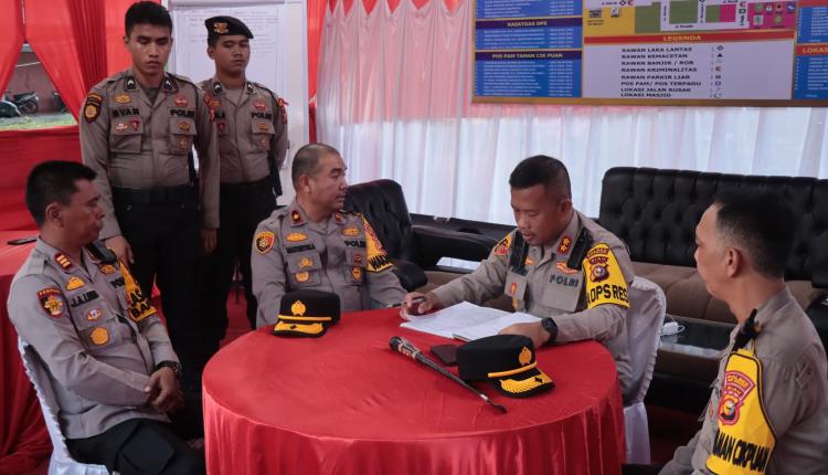 Kapolres Kepulauan Meranti Cek Kesiapan Pos Pam Operasi Ketupat Lancang Kuning 2025