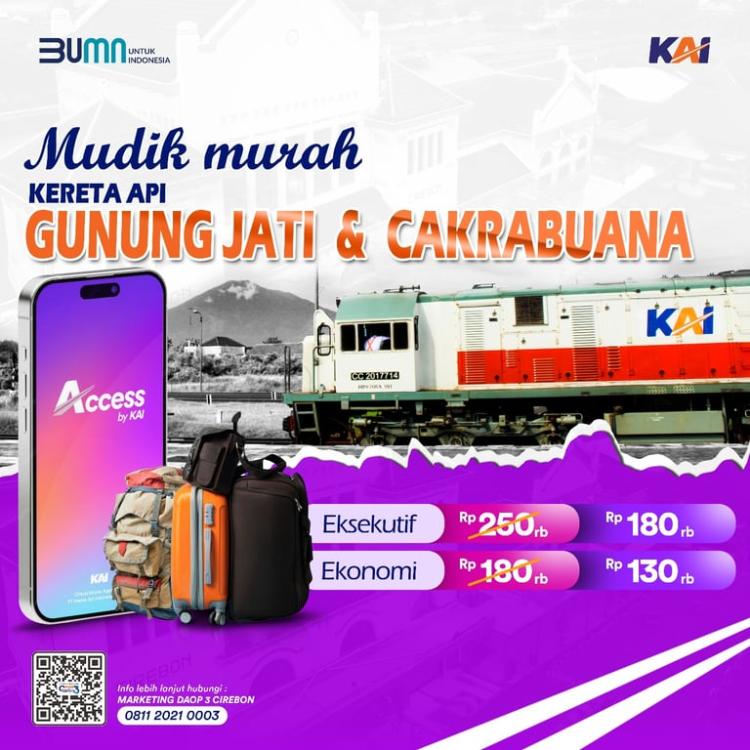 Kereta Api Cakrabuana dan Gunung Jati Tarif Murah Bikin Mudik Ceria