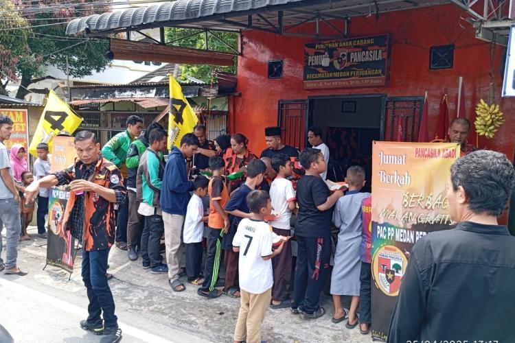 Implementasi program sosial oleh Pemuda Pancasila, PAC PP Medan Perjuangan Gelar Makan Gratis