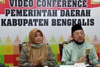 H Bustami HY Silaturahmi Virtual Bersama Gubri, Forkopimda dan Tomas Riau