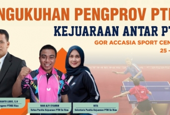 Jelang Pengukuhan, Pengprov PTMSI Riau gelar Kejuaraan Tenis Meja PTM