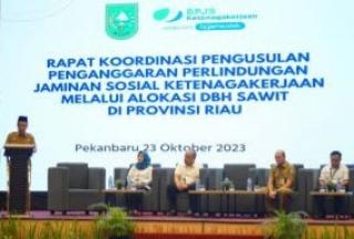 Bahas Perlidungan Jamsostek Lewat DBH Sawit, Target Pemprov Riau Kelar 2023 ini