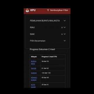 Oalah! Laman Web Penghitungan Suara Pilkada KPU Siak Alami Gangguan, Laporan C1 Paslon Mandeg 