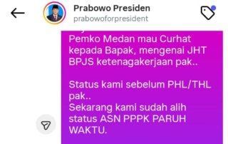 Klaim JHT Tertahan, PPPK Paruh Waktu Pemko Medan Mengadu ke Presiden Prabowo