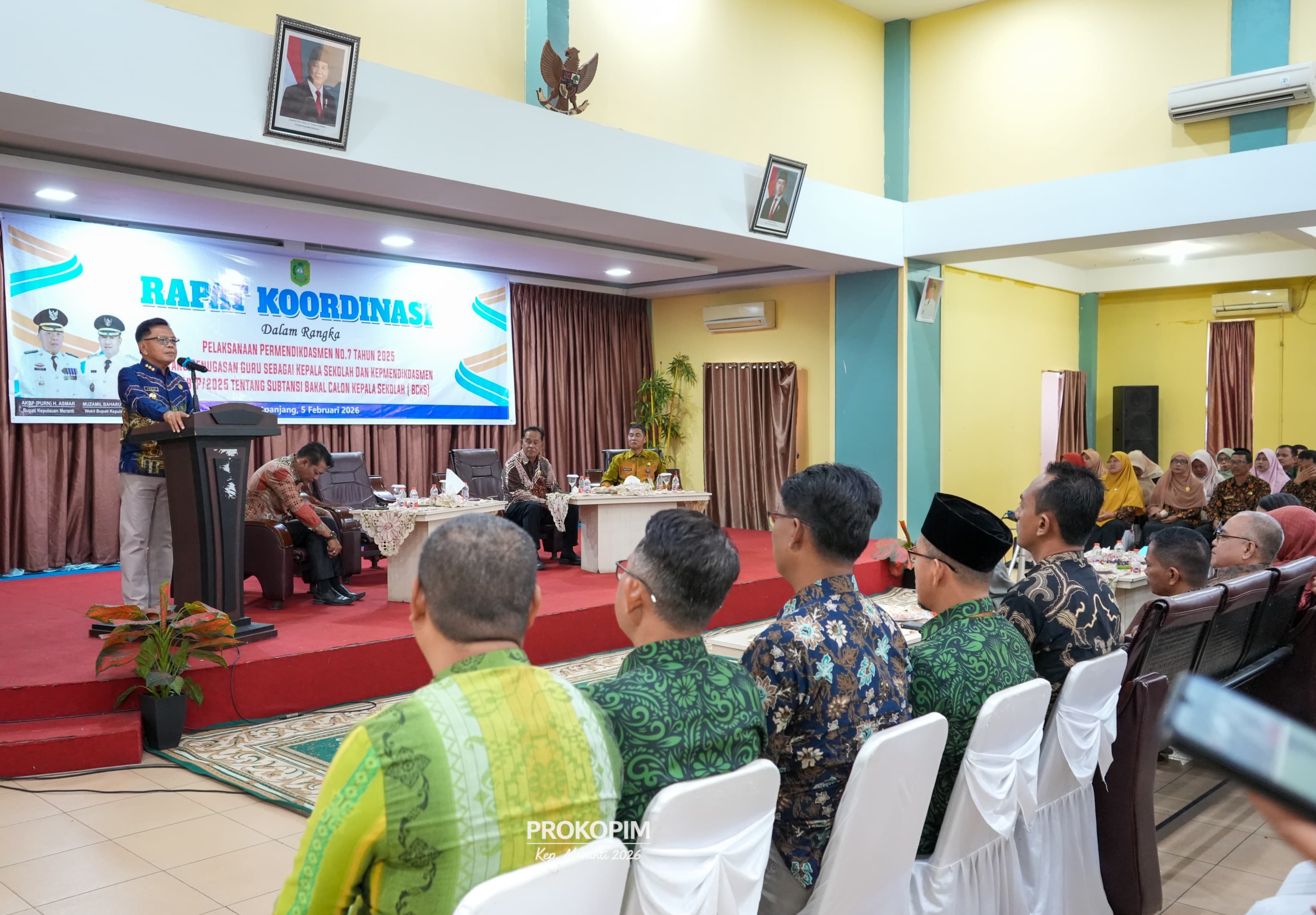 Pimpin Rakor Kepala Sekolah, H Asmar Tegaskan Implementasi Aturan Baru Penugasan Kepsek