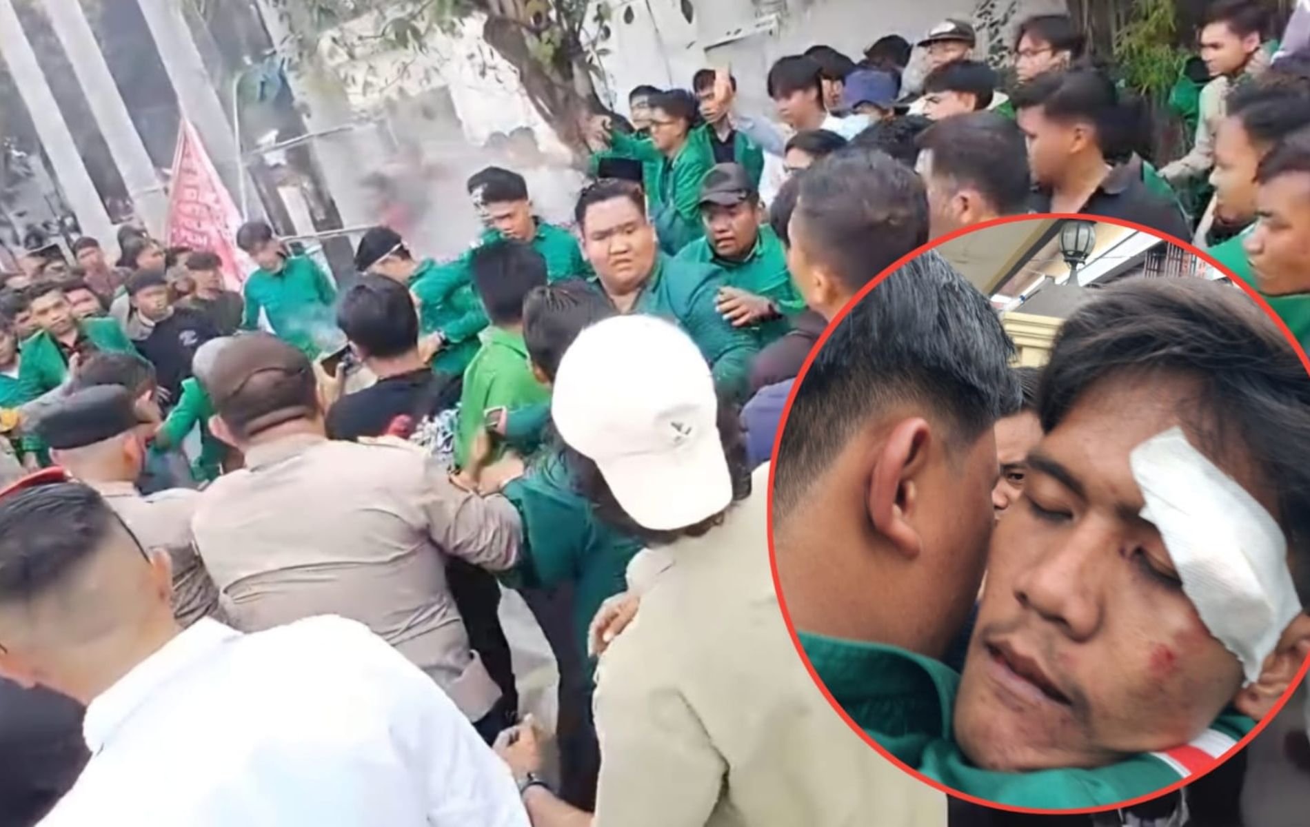 Aksi Mahasiswa Al-Wasliyah Desak Copot Kapolrestabes Medan Ricuh, Dua Mahasiswa Terluka ! 