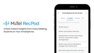 MiiTel RecPod Kini Dilengkapi Copilot, Temukan Insight Instan Rekaman Meeting Smartphone