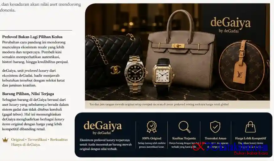 Pasar Preloved Luxury Makin Panas, deGaiya Hadir Ekosistem Baru Barang Mewah Original di Indonesia