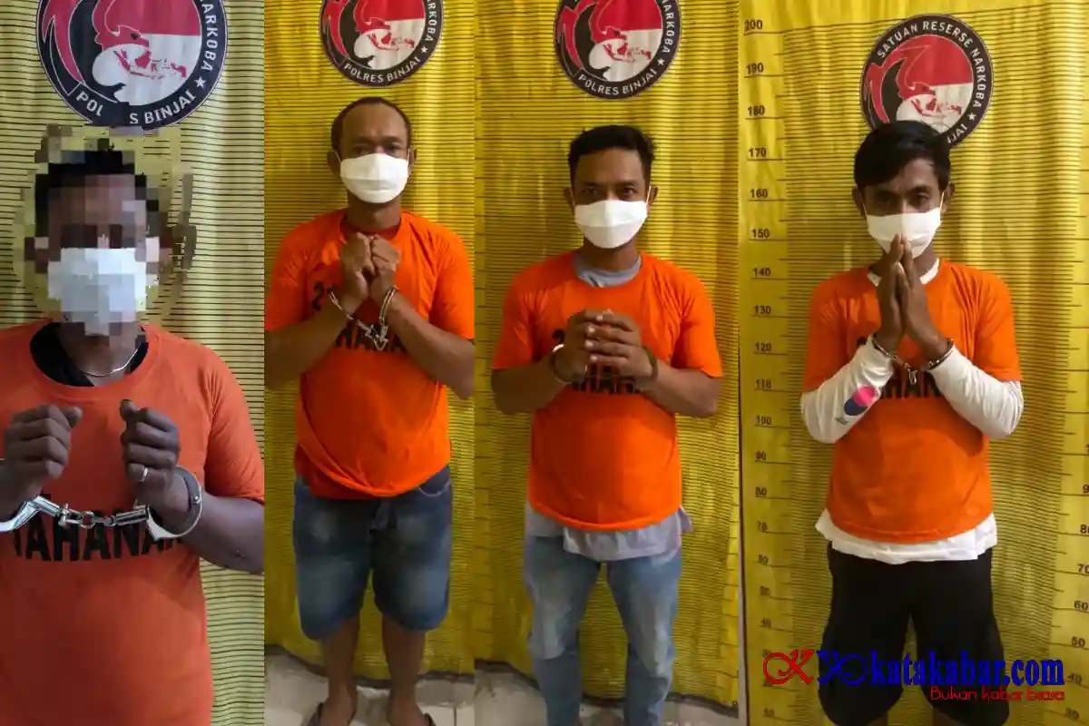 Satresnarkoba Binjai Ringkus Empat Pengedar Sabu dalam Semalam, Belasan Paket Narkotika Disita