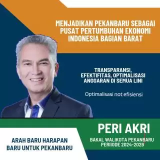 Mengenal Peri Akri, Bacalon Walikota Pekanbaru dan Pilar Fokusnya