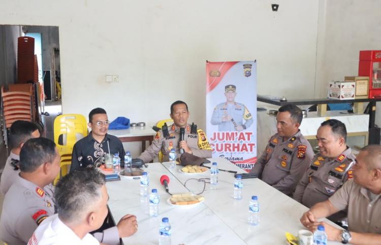 Jumat Curhat, Kapolres Kepulauan Meranti Sosialisasi Harkamtibmas dan Tertib Lalu Lintas