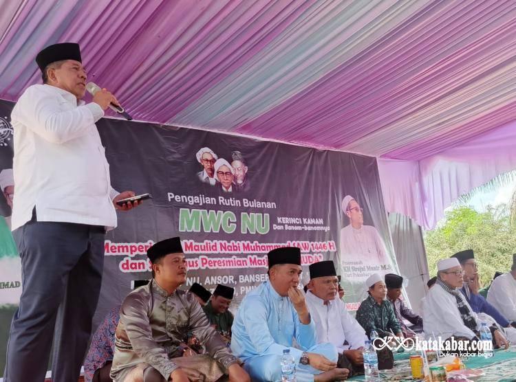 Senyum Sumringah 'Warga Nahdliyin' Kedatangan Alfedri di Pengajian Rutin MWC NU Kerinci Kanan