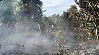 Turun ke Lokasi Karhutla, Kapolres Kampar Imbau Warga Stop Bakar Lahan