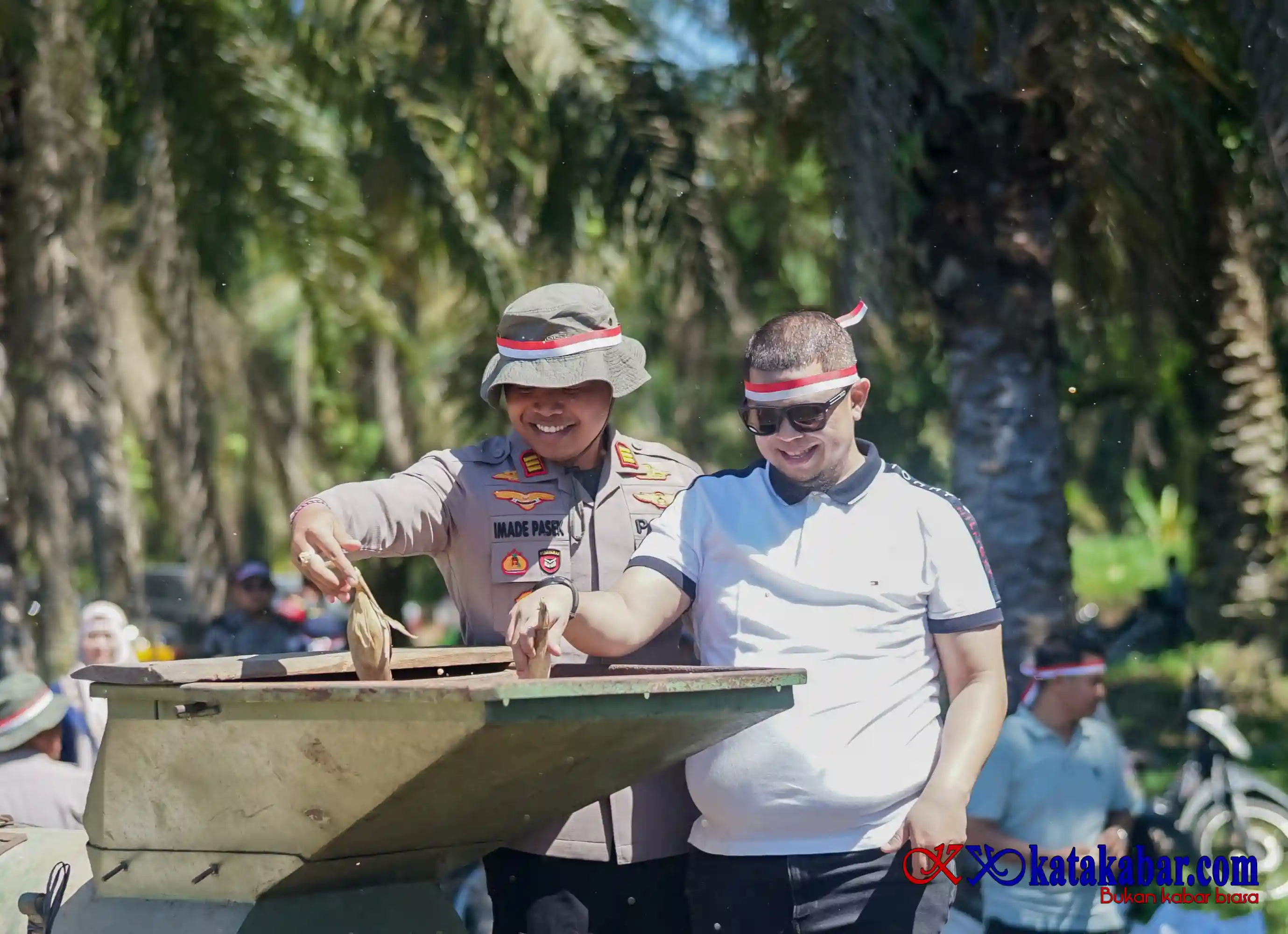 Kompak Camat dan Kapolsek Mandau Panen Raya Jagung Program Ketapang di Bathin Betuah