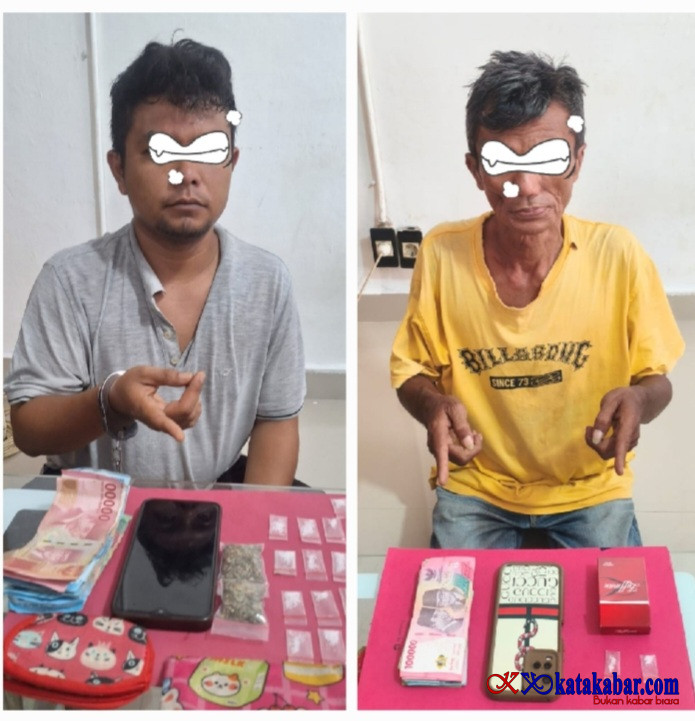 Polsek Mandau Ringkus Dua Pelaku Sabu Plus Ganja di Anggur Merah dan Desa Harapan