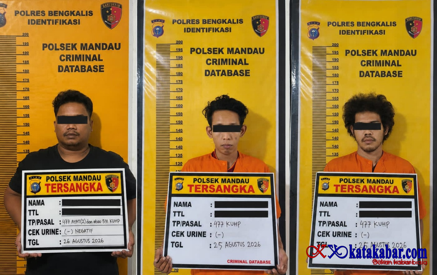 Ungkap Jaringan Curanmor, Polsek Mandau Borgol Tiga Pelaku di Lokasi Berbeda di Air Jamban