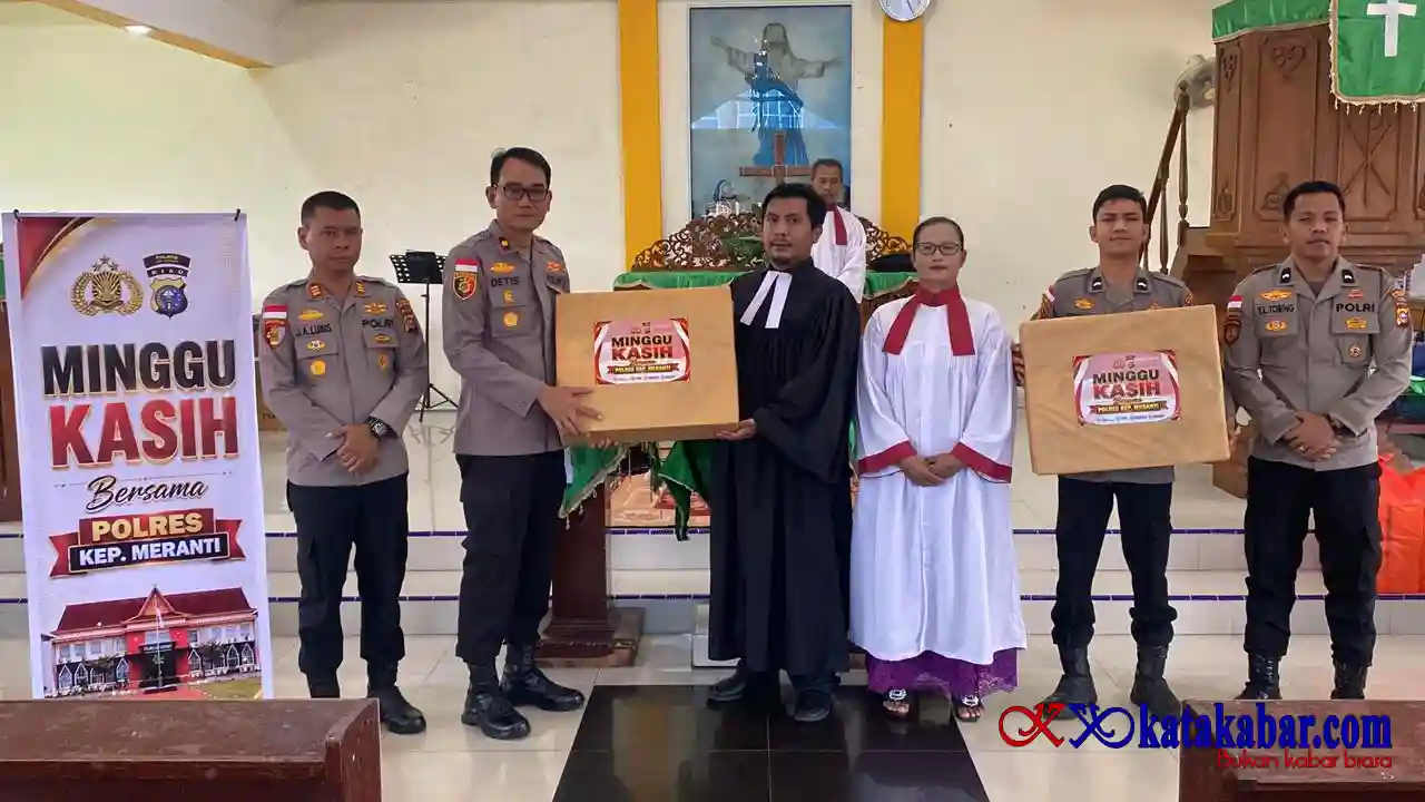 Minggu Kasih, Polres Kepuluan Meranti Sasar 8 Gereja Sampaikan Pesan Kamtibmas, Karhutla dan Pilkades